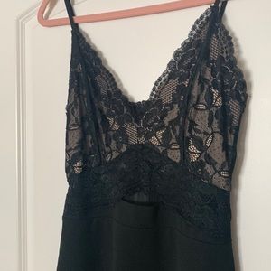 Black flattering lace dress